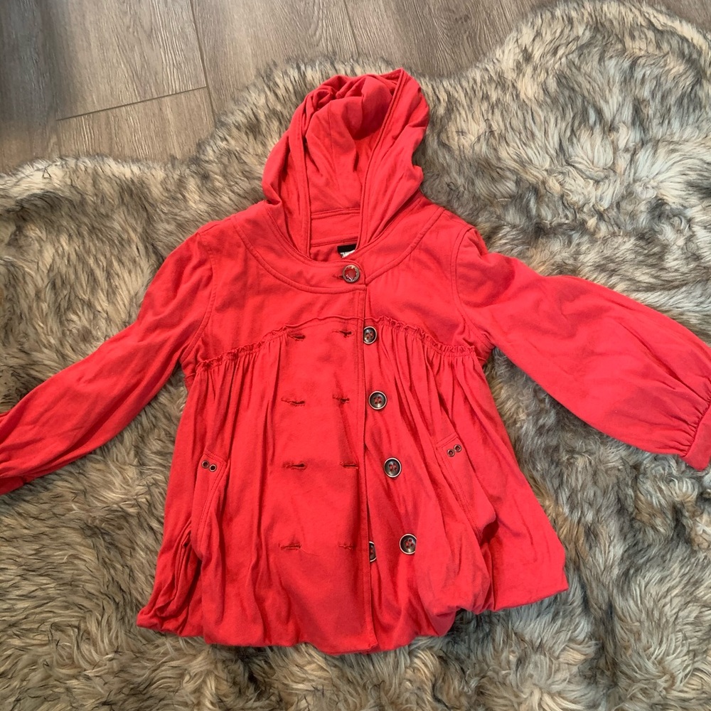 Free people red hoodie jacket
